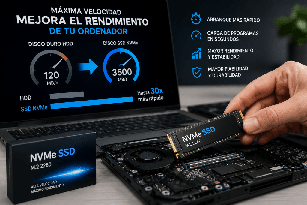 instalación y cambio de discos SSD en Vallecas
