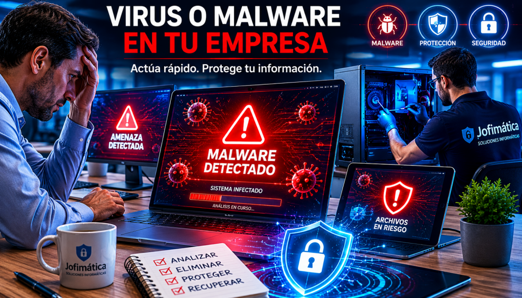 virus o malware infecta los ordenadores de tu empresa en Vallecas